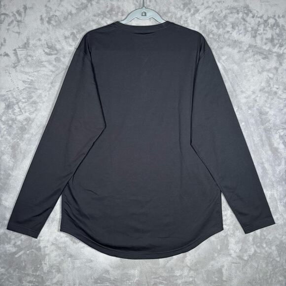 BYLT Premium Basics Long Sleeve Drop-Cut Henley – Black, Size L - Picture 3 of 6